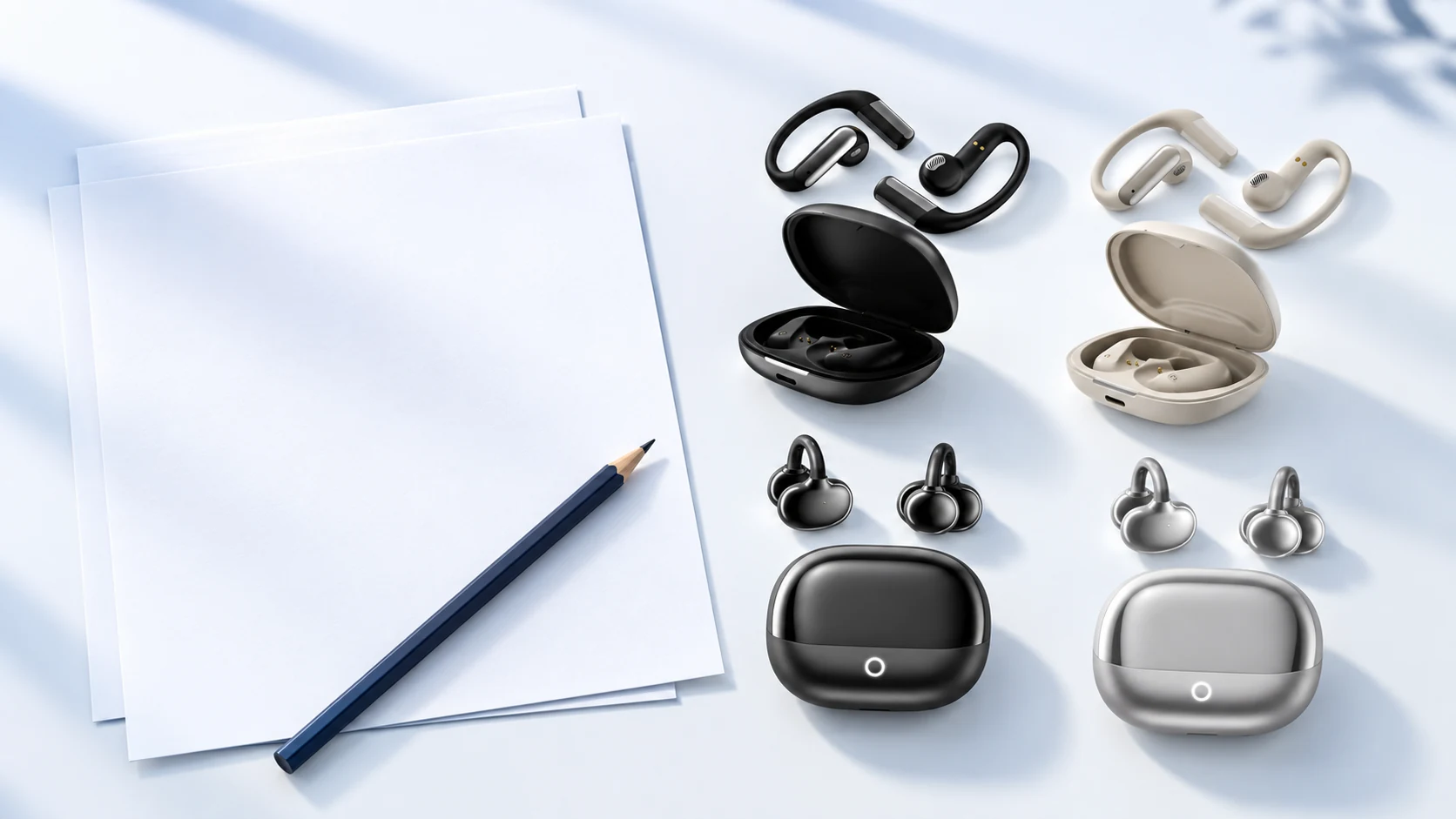 Bluetooth earbuds with blank buyer documentation